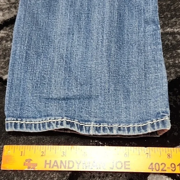 ROCK REVIVAL JARROW EMBROIDERED FLEUR-DE-LIS  FAUX-FLAP BOOT-LEG DENIM JEAN - Picture 8 of 15